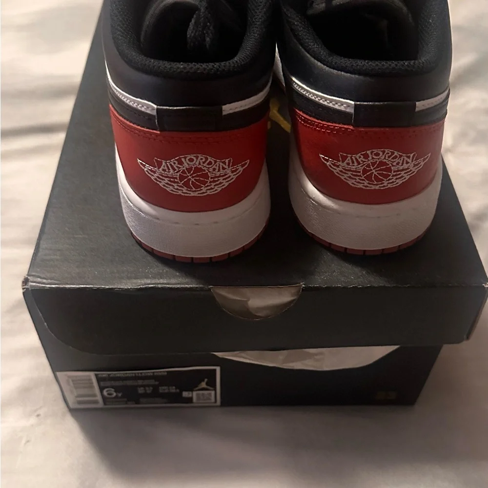 Jordan Kids Black and Red High-Top Sneakers